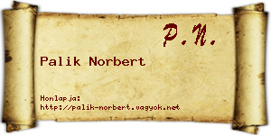 Palik Norbert névjegykártya